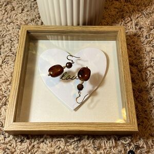 🌻Earrings Brown Bakelite brownstone pierced earrings Beautiful Vintage pair